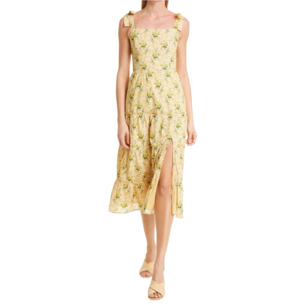 PAIGE Yellow Floral Midi Dress - Picture 12 of 12